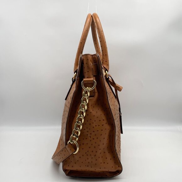 Michael Kors Tan Ostrich Leather Hamilton Tote - Picture 4 of 10
